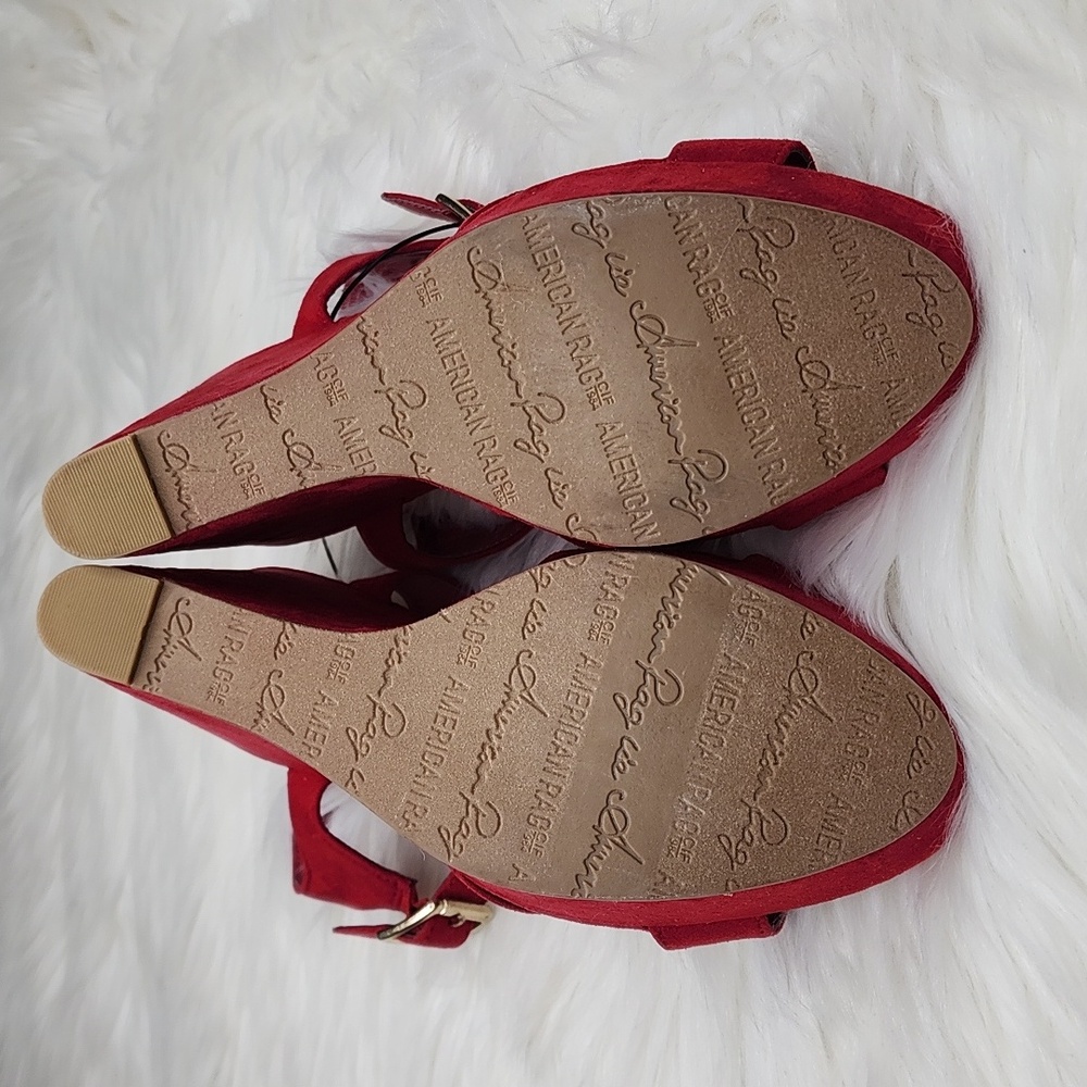 American Rag Rochelle Red Sandal Wedges - New In Box - Picture 15 of 16